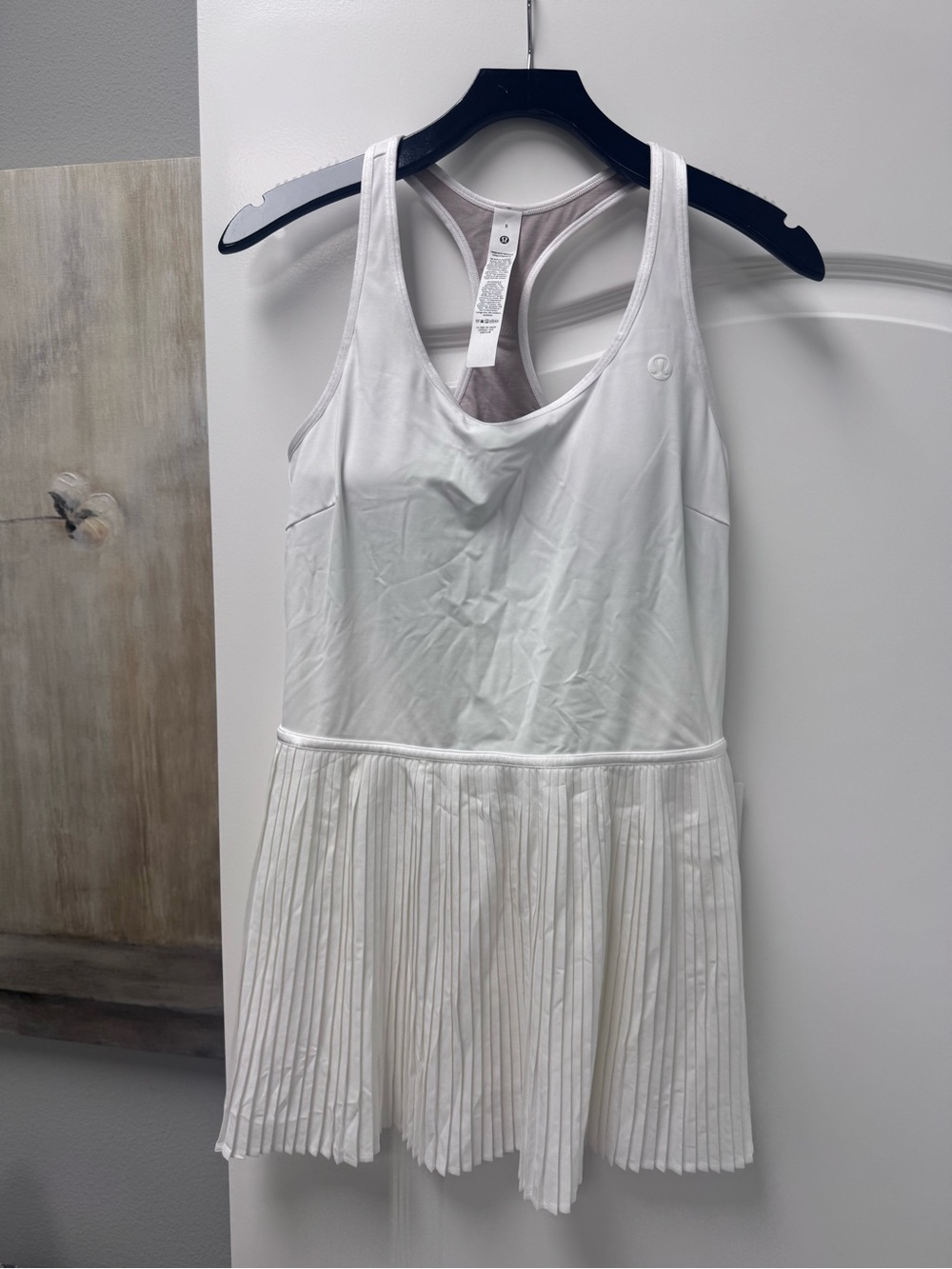 lululemon athletica White Scoop-Neck Pleated Tennis Dress